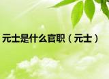 元士是什么官职（元士）