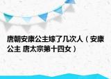 唐朝安康公主嫁了几次人（安康公主 唐太宗第十四女）