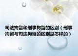 司法拘留和刑事拘留的区别（刑事拘留与司法拘留的区别是怎样的）
