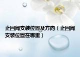 止回阀安装位置及方向（止回阀安装位置在哪里）