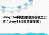 vivoy51a手机权限设置在哪里设置（vivoy51权限管理在哪）