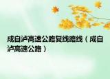 成自泸高速公路复线路线（成自泸高速公路）