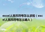 excel人民币符号怎么求和（excel人民币符号怎么输入）