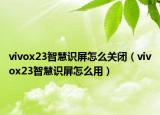 vivox23智慧识屏怎么关闭（vivox23智慧识屏怎么用）