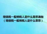 增值税一般纳税人是什么意思通俗（增值税一般纳税人是什么意思）