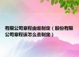 有限公司章程由谁制定（股份有限公司章程该怎么去制定）