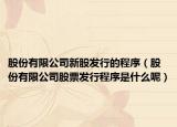 股份有限公司新股发行的程序（股份有限公司股票发行程序是什么呢）