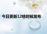 今日更新12啥时候发布