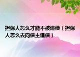 担保人怎么才能不被追债（担保人怎么去向债主追债）