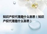 知识产权代理是什么意思（知识产权代理是什么意思）