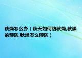 秋燥怎么办（秋天如何防秋燥,秋燥的预防,秋燥怎么预防）