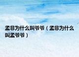 孟非为什么叫爷爷（孟非为什么叫孟爷爷）