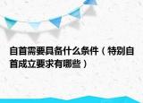 自首需要具备什么条件（特别自首成立要求有哪些）