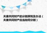 夫妻共同财产的分割原则及办法（夫妻共同财产应当如何分割）