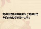 离婚时抚养费包括哪些（离婚时抚养费的支付标准是什么呢）