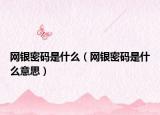 网银密码是什么（网银密码是什么意思）