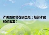 诈骗案报警在哪里报（报警诈骗如何报案）