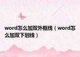 word怎么加双外框线（word怎么加双下划线）