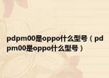 pdpm00是oppo什么型号（pdpm00是oppo什么型号）