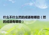 什么不什么然的成语有哪些（然的成语有哪些）