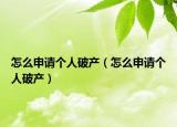 怎么申请个人破产（怎么申请个人破产）