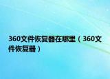 360文件恢复器在哪里（360文件恢复器）
