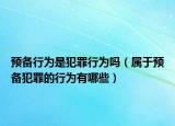 预备行为是犯罪行为吗（属于预备犯罪的行为有哪些）