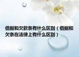 借据和欠款条有什么区别（借据和欠条在法律上有什么区别）