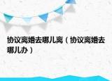 协议离婚去哪儿离（协议离婚去哪儿办）