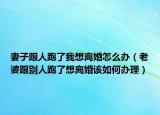妻子跟人跑了我想离婚怎么办（老婆跟别人跑了想离婚该如何办理）