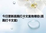 今日更新晨跑打卡文案有哪些(晨跑打卡文案)