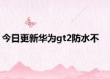今日更新华为gt2防水不