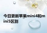 今日更新苹果mini4和mini5区别