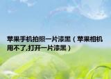 苹果手机拍照一片漆黑（苹果相机用不了,打开一片漆黑）