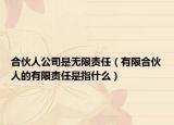 合伙人公司是无限责任（有限合伙人的有限责任是指什么）