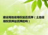 建设用地使用权能否质押（土地使用权质押是质押的吗）