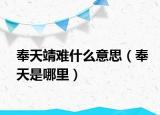 奉天靖难什么意思（奉天是哪里）