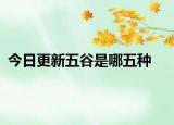 今日更新五谷是哪五种