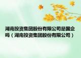 湖南投资集团股份有限公司是国企吗（湖南投资集团股份有限公司）