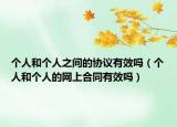 个人和个人之间的协议有效吗（个人和个人的网上合同有效吗）