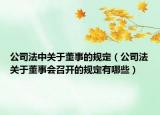 公司法中关于董事的规定（公司法关于董事会召开的规定有哪些）