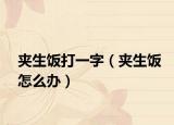 夹生饭打一字（夹生饭怎么办）