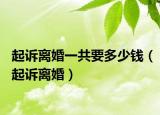 起诉离婚一共要多少钱（起诉离婚）