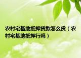 农村宅基地抵押贷款怎么贷（农村宅基地抵押行吗）