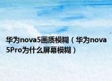 华为nova5画质模糊（华为nova5Pro为什么屏幕模糊）
