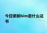 今日更新bim是什么证书