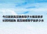 今日更新高压锅煮粽子大概需要多长时间能熟 高压锅煮粽子放多少水