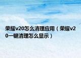 荣耀v20怎么清理应用（荣耀v20一键清理怎么显示）