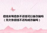 借钱未写借条不还钱可以告诈骗吗（无欠条借钱不还构成诈骗吗）