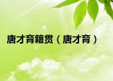 唐才育籍贯（唐才育）